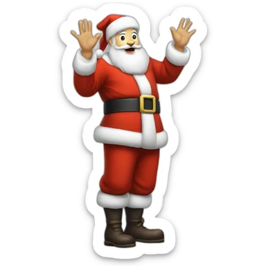 Full height Actively gesturing with hands pale skin Santa Claus sticker