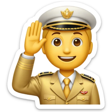 saluting emoji with text "YES SIR" sticker