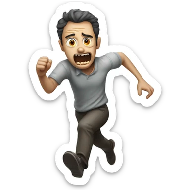 Man running from horrors beyond human comprehension  sticker