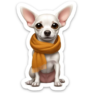 Weiner chihuahua wearing scarf sticker