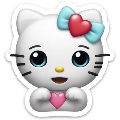 hello kitty with heart eyes sticker