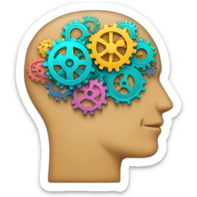 brain with gears sticker