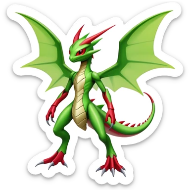  Cool Edgy Shiny Futuristic Ethereal Legendary Scizor-Digimon-Schyther-Flygon-hybrid full body sticker
