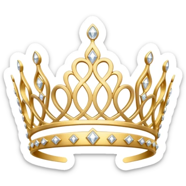 gold tiara with large white diamonds sticker