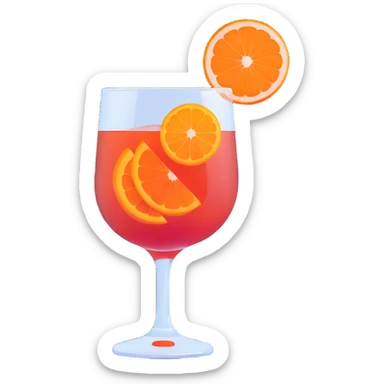 negroni cocktail glass with orange slice sticker