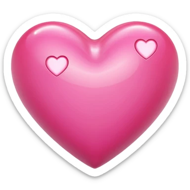 Apple-style 3D emoji of a shiny pimk  heart, smooth and glossy surface, simple and elegant design, no background. sticker