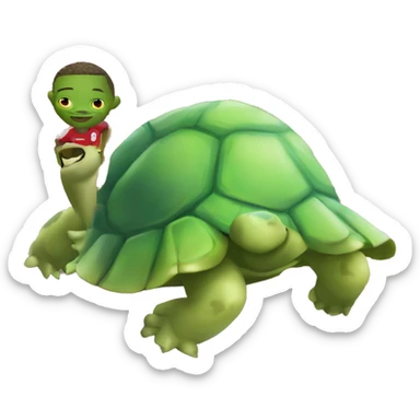 Mbappé qui fait la course contre une tortue sticker