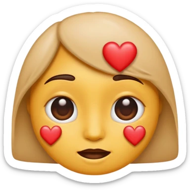 Shaking face emoji with hearts instead of eyes sticker