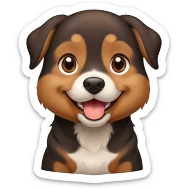realistic indoor brown  black dog sticker