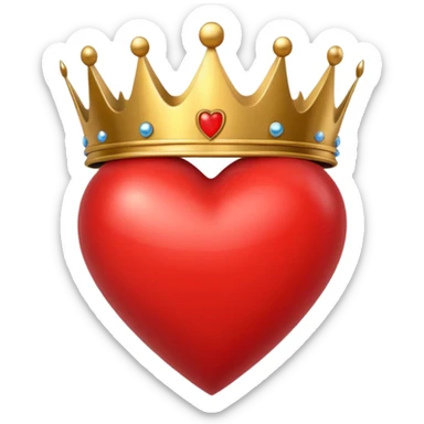 I want a red heart these emoji ❤️ and i also want a crown like this 👑 on it from front and it should be from a one side sticker