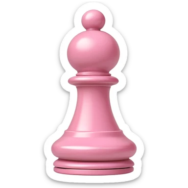 A pastel pink chess pawn sticker