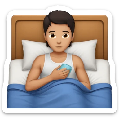 Masculine woman spooning in bed sticker