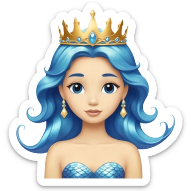 Blue mermaid with a Tiara  sticker