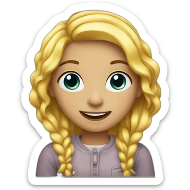 Happy girl designer sticker