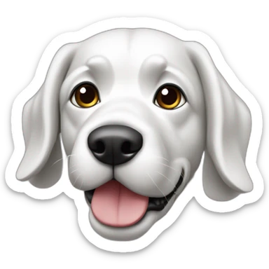 Perro bodeguero andaluz blanco y negro con las orejas caídas  sticker