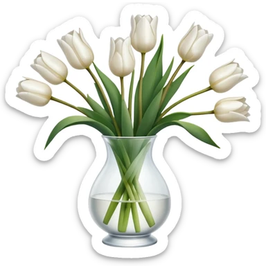 White tulips sticker
