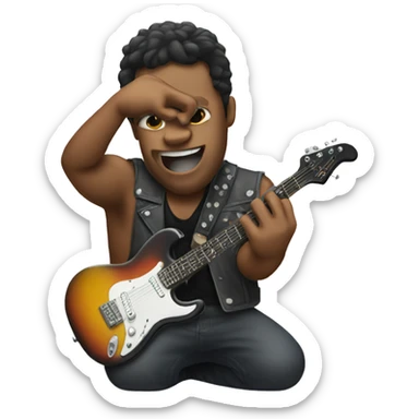 Emoji doing a rock N roll sign  sticker
