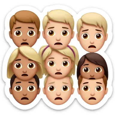 Anxious
 Irritated
 Confused
 Unsure
 Hopeful
Neutral (slightly cautious)
 (Excited → Confused) in cute  human forms sticker