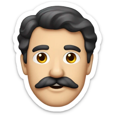 Charly García bigote bicolor sticker