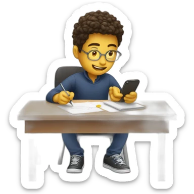 a student has a mobile phone turned on while doing an exam sticker