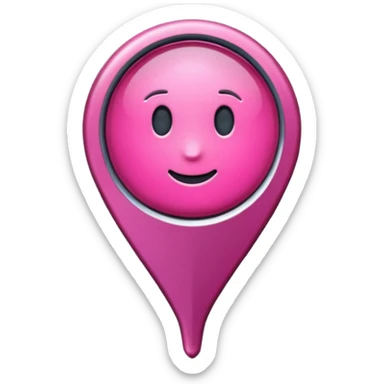 A dark pink location pin  sticker