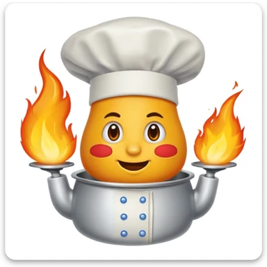 goute enflammée en chef de cuisine sticker