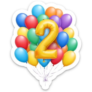 Number 21 birthday balloons  sticker