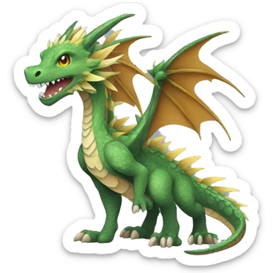 Colorful Legendary Earthly Muddy Jungle Grass Dragon Fakemon sticker