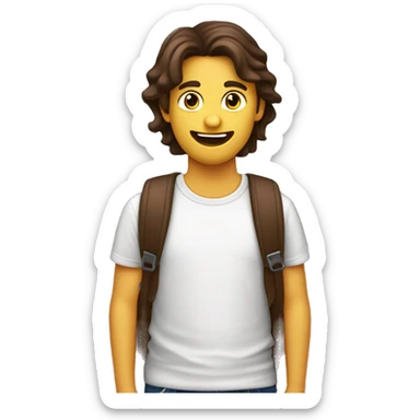 Dunkelhaariger lächelnder kleiner Junge mit Schokolade am Mund sticker