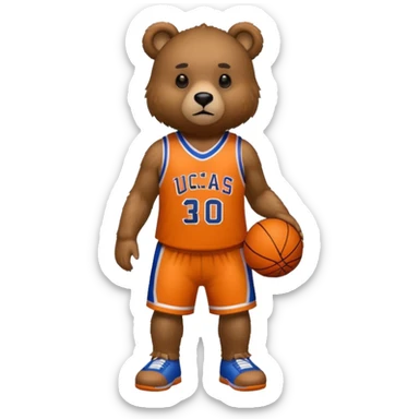 Bear with full body and wearing basketball Jersey sticker
