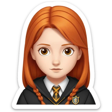 Ginny Weasley in harry potter, wear hogwarts uniform sticker