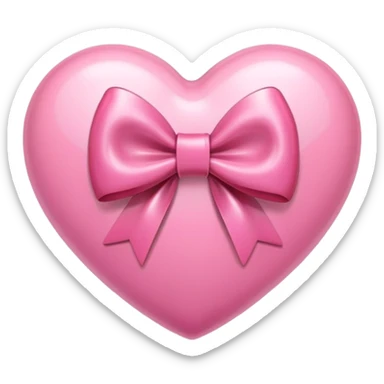pink heart with bow around it  sticker