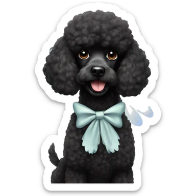 Black poodle with fairy wings smoking a cigarette  sticker