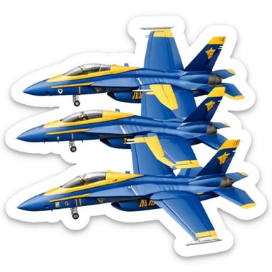 four US Navy Blue Angels f/a-18s performing diamond formation maneuver sticker