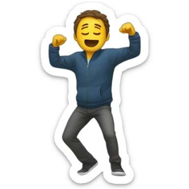 Un homme qui fait un dab sticker