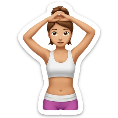 The woman who just woke up is stretching lazily sticker