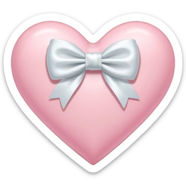 pastel pink heart with a white bow sticker