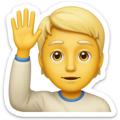 concerned yellow facial emoji waving hi  sticker