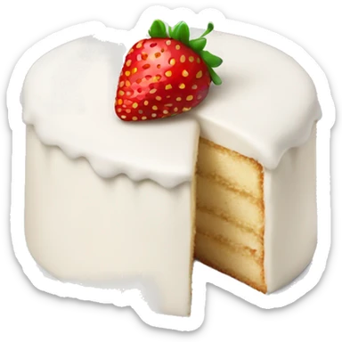 white strawberry cake sticker