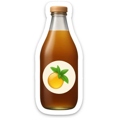 Brown bottle of kombucha sticker