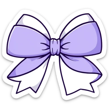 soft lavender ribbon bow with glitter sticker