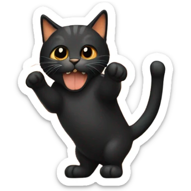 Black and orange cat sticking up its middle finger sticker