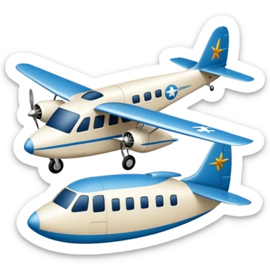 paloma blanca de la paz junto a un avión Bimotor sticker