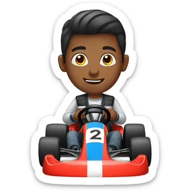 A boy karting sticker