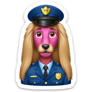 Afghan Hound dog as a security guard sticker