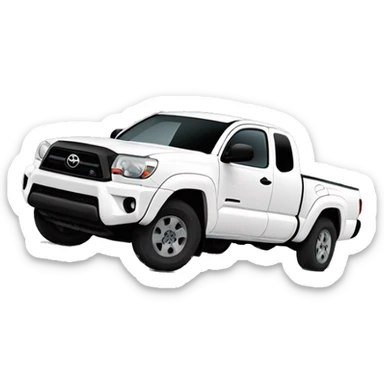 extended cab white 2009 toyota tacoma style pick up truck with black tires sticker