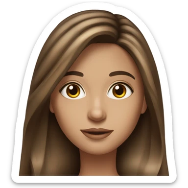 Realistic brunette with balayage and long hair and hazel eyes  sticker
