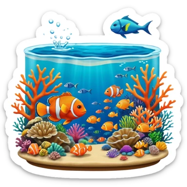 Still life, ultra realistic detailed vibrant Great Barrier Reef sticker