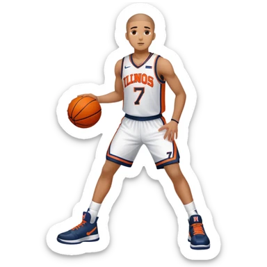 Will Riley Illinois basketball #7 mulatto full body shot sticker