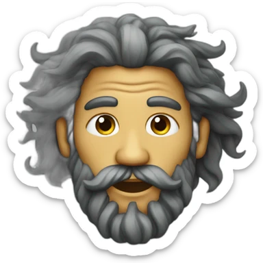 Poseidon's face with rastafarian hair sticker